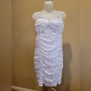 Hollister White Ruched Lace Dress